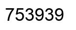 Number 753939 black image