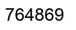 Number 764869 black image