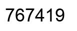 Number 767419 black image