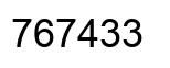 Number 767433 black image