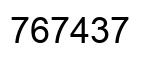 Number 767437 black image
