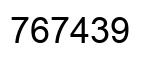 Number 767439 black image