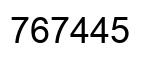 Number 767445 black image