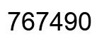 Number 767490 black image