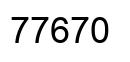 Number 77670 black image