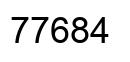 Number 77684 black image