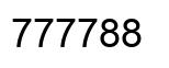 Number 777788 black image