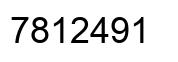 Number 7812491 black image