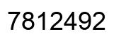 Number 7812492 black image