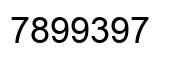 Número 7899397 imagen negro