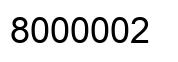 Number 8000002 black image