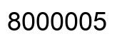 Número 8000005 imagen negro