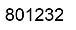 Number 801232 black image