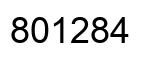 Number 801284 black image