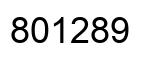 Number 801289 black image