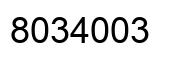 Number 8034003 black image