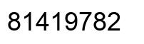 Number 81419782 black image