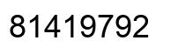 Number 81419792 black image