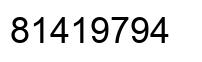 Number 81419794 black image