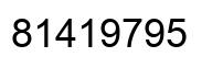 Number 81419795 black image