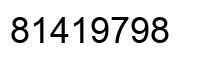 Number 81419798 black image