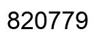 Number 820779 black image