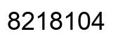 Number 8218104 black image
