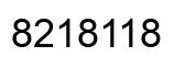 Number 8218118 black image