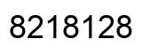 Number 8218128 black image