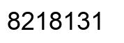 Number 8218131 black image