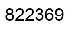 Number 822369 black image