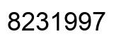 Número 8231997 imagen negro