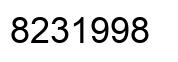 Número 8231998 imagen negro