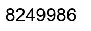 Number 8249986 black image