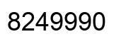 Number 8249990 black image