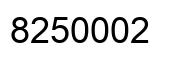 Number 8250002 black image