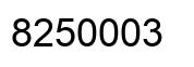 Number 8250003 black image