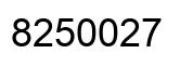 Number 8250027 black image