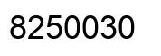 Number 8250030 black image