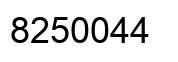 Number 8250044 black image
