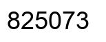 Number 825073 black image