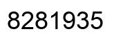 Número 8281935 imagen negro