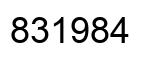 Number 831984 black image