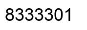 Number 8333301 black image