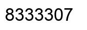 Number 8333307 black image