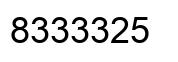 Number 8333325 black image