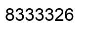 Number 8333326 black image