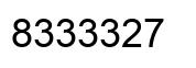 Number 8333327 black image