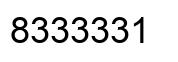 Number 8333331 black image
