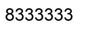 Number 8333333 black image